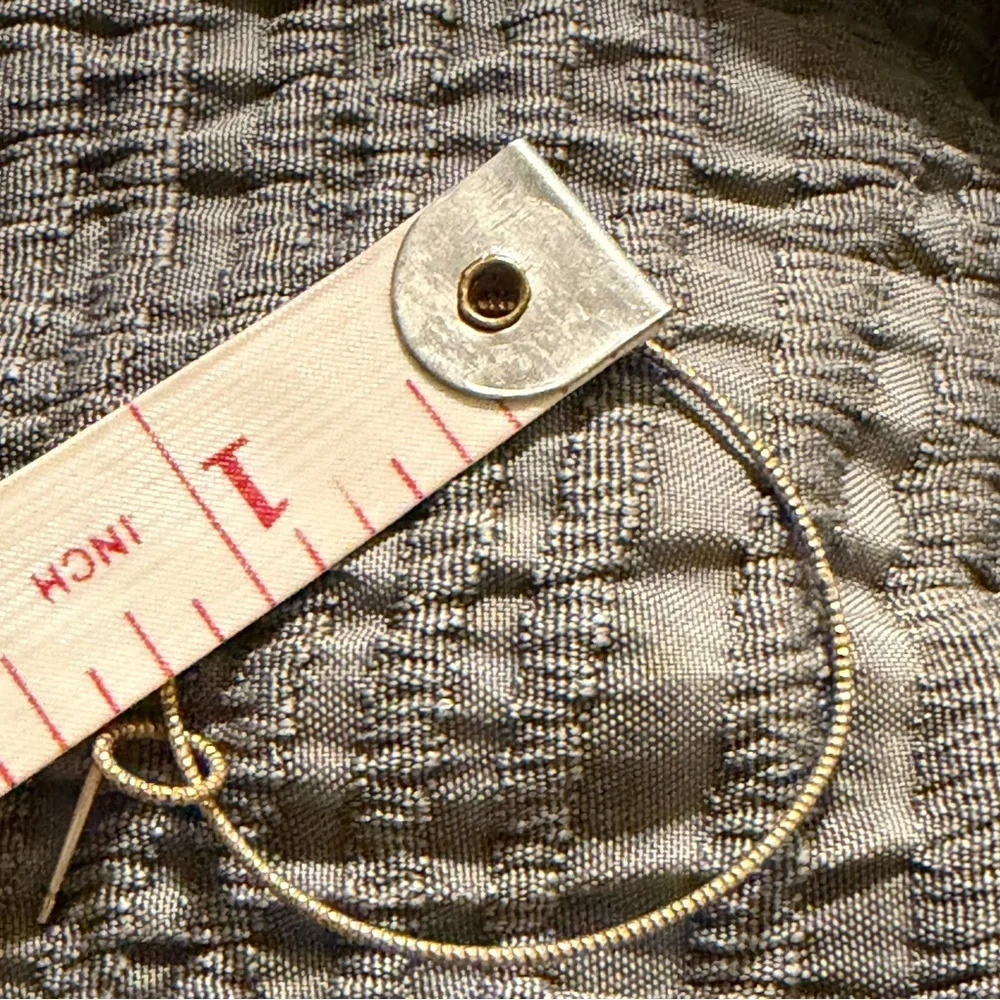 Vintage 925 Italy Dyadema Gold Tone Sterling Hoop Earrings